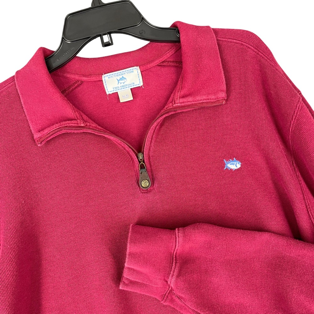 Southern Tide The Skipjack Quarter Zip Pullover Sweater Ribbed Knit XL Mens